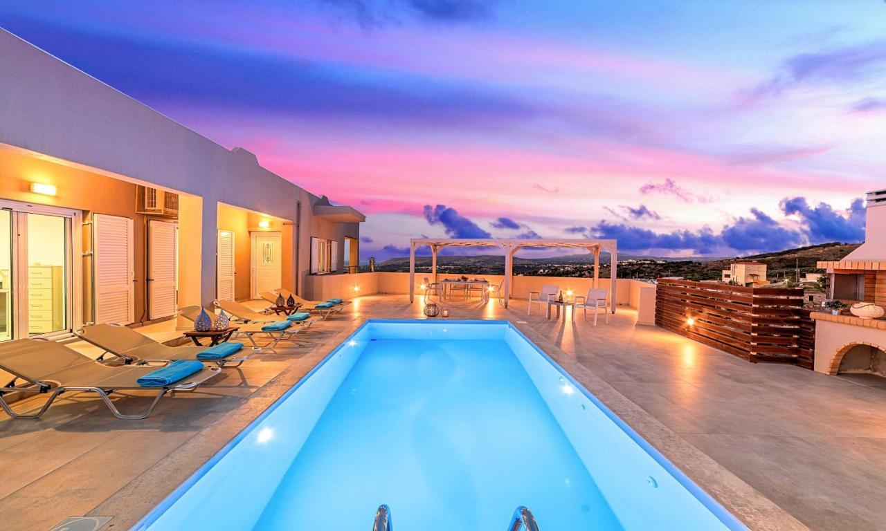 Villa Di Giorgio Heated Pool Kournas Exterior photo